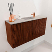 Mondiaz JOYA-DLUX 80cm meuble de salle de bains - couleur Ruby - Vasque FAYE position Milieu 1 trou de robinet couleur Glace. SW1423526