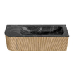 MONDIAZ KURVE-DLUX 135cm Meuble salle de bain avec module 25 G - couleur Oak - 1 tiroir - 1 porte - vasque BIG MEDIUM droite - sans trou de robinet - couleur Lava SW1138150