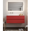 Mondiaz VICA ensemble de meuble de salle de bain - 120cm - meuble sous-vasque fire - 2 tiroirs - lavabo cloud gauche - sans trou de robinet - miroir LED - version XL 60cm de haut SW1097992