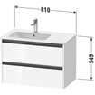 Duravit Ketho 2 meuble sous-lavabo avec 2 tiroirs pour vasque à gauche 81x48x54.9cm avec poignées anthracite noyer foncé mat SW772713
