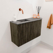 Mondiaz JOYA-DLUX Meuble de salle de bains 71.6cm - arrondi droite couleur Shadow - Vasque FAYE position Gauche Sans trou de robinet couleur Sombra. SW1425216