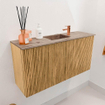 Mondiaz JOYA-DLUX 80cm meuble de salle de bains WC - couleur Chêne - Vasque FAYE position Milieu 1 trou de robinet couleur Arena. SW1423865