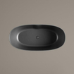 Zeza Element Baignoire îlot - 145x71x60cm - solid surface - gris foncé SW1208798