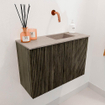 Mondiaz JOYA-DLUX 60cm toiletmeubel - kleur Shadow - Wastafel FAYE positie Rechts Zonder kraangat kleur Saba. SW1425103