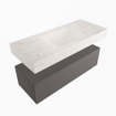 Mondiaz ALAN-DLUX Ensemble de meuble - 110cm - meuble Dark grey mat - 1 tiroir - Lavabo Cloud Ostra suspendu - vasque Centre - 0 trous de robinet SW806989
