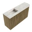 Mondiaz JOYA-DLUX 81.6cm toiletmeubel - ronding rechts kleur Dusk - Wastafel FAYE positie Links Zonder kraangat kleur Ostra. SW1423411