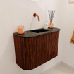 Mondiaz JOYA-DLUX Meuble de toilette 63,2 cm - arrondis gauche et droite couleur Ruby - Vasque FAYE position Milieu Sans trou de robinet couleur Lava SW1423671