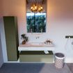 Mondiaz ALAN-DLUX Ensemble de meuble - 120cm - meuble Army mat - 1 tiroir - Lavabo Cloud Frappe suspendu - vasque Centre - 0 trous de robinet SW805433