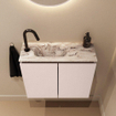 MONDIAZ TURE-DLUX Meuble toilette - 60cm - Rosee - EDEN - vasque Glace - position gauche - 1 trou de robinet SW1103473