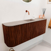 Mondiaz JOYA-DLUX 113.2cm toiletmeubel - ronding links en rechts kleur Ruby - Wastafel FAYE positie Midden Zonder kraangat kleur Saba. SW1425641