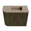 Mondiaz JOYA-DLUX Meuble de salle de bains - 51,6 cm - arrondi gauche couleur Shadow - Vasque FAYE position droite Sans trou de robinet couleur Arena SW1424830