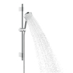 Hansgrohe Crometta ensemble barre de douche avec douchette ø10cm - avec 3 jets 72cm - avec flexible de douche chrome SW421061