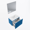 Mondiaz VICA ensemble de meuble de salle de bain - 70cm - meuble sous-vasque jeans - 2 tiroirs - lavabo cloud milieu - sans trous de robinet - couleur talc - miroir LED - version XL 60cm haut SW1095574