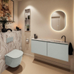 MONDIAZ TURE-DLUX Meuble toilette - 120cm - Greey - EDEN - vasque Glace - position droite - 1 trou de robinet SW1103286