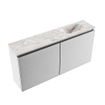 MONDIAZ TURE-DLUX Meuble WC 100 cm Plata. Lavabo EDEN Glace position droite. Avec 1 trou de robinet. SW1103460