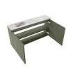 MONDIAZ TURE-DLUX Meuble toilette - 100cm - Army - EDEN - vasque Glace - position gauche - 1 trou de robinet SW1103178