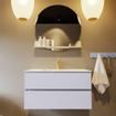 MONDIAZ VICA-DLUX Ensemble meuble de salle de bains - 90cm - meuble bas cale - 2 tiroirs - lavabo encastré cloud central - 1 trou de robinet - version haute 60cm - frape SW1089031