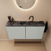 MONDIAZ TURE-DLUX Meuble toilette - 100cm - Greey - EDEN - vasque Lava - position centrale - 1 trou de robinet SW1103816