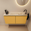 MONDIAZ TURE-DLUX 100cm toiletmeubel Ocher. EDEN wastafel Frappe positie rechts. Met 1 kraangat. SW1102873