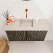 Mondiaz JOYA-DLUX 70cm toiletmeubel - kleur Shadow - Wastafel FAYE positie Midden Zonder kraangat kleur Opalo. SW1422987