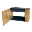 Mondiaz JOYA-DLUX 61.6cm toiletmeubel - ronding rechts kleur Oak - Wastafel FAYE positie Links Zonder kraangat kleur Lava. SW1422094