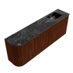 Mondiaz JOYA-DLUX Meuble de salle de bains - 111.6cm - arrondi gauche couleur Ruby - Vasque FAYE position droite Sans trou de robinet couleur Lava SW1423685