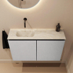 MONDIAZ TURE-DLUX 80cm toiletmeubel Plata. EDEN wastafel Ostra positie links. Zonder kraangat. SW1104994