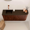 Mondiaz JOYA 91.6cm meuble de salle de bains - arrondi droit couleur Ruby - Vasque FAYE position Gauche Sans trou de robinet couleur Urban. SW1421840