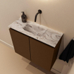 MONDIAZ TURE-DLUX Meuble WC 60 cm Rust. EDEN lavabo Glace position milieu. Sans trou de robinet. SW1103470