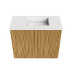 Mondiaz JOYA 50cm meuble de toilette - couleur Chêne - Vasque FAYE position Droite Sans trou de robinet couleur Talc SW1421099