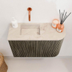Mondiaz JOYA-DLUX 61.6cm toiletmeubel - ronding rechts kleur Shadow - Wastafel FAYE positie Links Zonder kraangat kleur Frappe. SW1422751