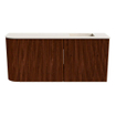 Mondiaz JOYA-DLUX Meuble de toilette 91,6cm - arrondi gauche couleur Ruby - Lavabo FAYE position droite Sans trou de robinet couleur Meli. SW1425385