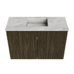 Mondiaz JOYA-DLUX 60cm toiletmeubel - kleur Shadow - Wastafel FAYE positie Midden Zonder kraangat kleur Glace. SW1422738