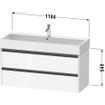 Duravit ketho 2 meuble de lavabo avec 2 tiroirs pour lavabo simple 118.4x46x54.9cm avec poignées anthracite graphite super mat SW772974