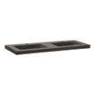 BRAUER Magma lavabo pour meuble 120cm 2 lavabos 2 trous pierre naturelle noir SW10780