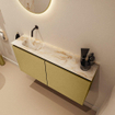 MONDIAZ TURE-DLUX Meuble de toilettes 100cm Oro. EDEN lavabo Frappe position gauche. Sans trou de robinet. SW1102914