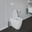 Duravit ME by Starck cuvette à poser à chasse profonde back to wall avec Hygieneglaze 37x60cm évacuation horizontale blanc SW84196
