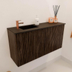 Mondiaz JOYA 80cm toiletmeubel - kleur Walnut - Wastafel FAYE positie Links 1 kraangat kleur Urban. SW1421344