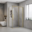 Aqua Vista Lokla Cuadra zijwand - 90x200cm - incl. montageset - t.b.v. douchecabine - geborsteld goud SW1209617