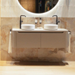 HR badmeubelen Juice Meuble sous-lavabo avec plan - 140x45x40cm - coins arrondis - 2 tiroirs - beige mat SW1212682