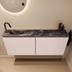 MONDIAZ TURE-DLUX Meuble toilette - 120cm - Rosee - EDEN - vasque Lava - position gauche - 1 trou de robinet SW1104020