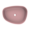 Arcqua Rocker waskom - 50x37x13cm - opbouw - rechts - organisch - cast marble roze mat SW927809