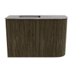 Mondiaz JOYA-DLUX Meuble de salle de bains 61,6cm - arrondi droit couleur Shadow - Vasque FAYE position Gauche Sans trou de robinet couleur Oza SW1425059