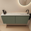 MONDIAZ TURE-DLUX Meuble toilette - 120cm - Army - EDEN - vasque Opalo - position droite - 1 trou de robinet SW1104206