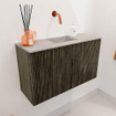 Mondiaz JOYA-DLUX Meuble de toilette 70cm - couleur Shadow - Vasque FAYE position Milieu Sans trou de robinet couleur Glace SW1422757