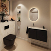 MONDIAZ TURE-DLUX Meuble toilette - 80cm - Urban - EDEN - vasque Ostra - position gauche - sans trou de robinet SW1104664