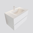 MONDIAZ VICA Ensemble de meuble salle de bain - 80cm - 2 tiroirs - lavabo Cloud central - 1 trou de robinet - solid surface talc SW409831