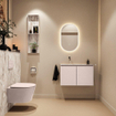 MONDIAZ TURE-DLUX Meuble WC 80 cm Rosee. Lavabo EDEN Glace position gauche. Sans trou de robinet. SW1103499