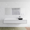 Mondiaz Lagom Meuble salle de bains 200x30.9x45cm Solid Surface Urban 2 tiroirs avec lavabo BINX vasque à poser Droite 1 trou de robinet SW409355