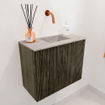 Mondiaz JOYA-DLUX Meuble de toilette 50cm - couleur Shadow - Vasque FAYE position Droite Sans trou de robinet couleur Glace SW1422744